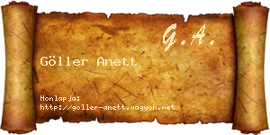 Göller Anett névjegykártya